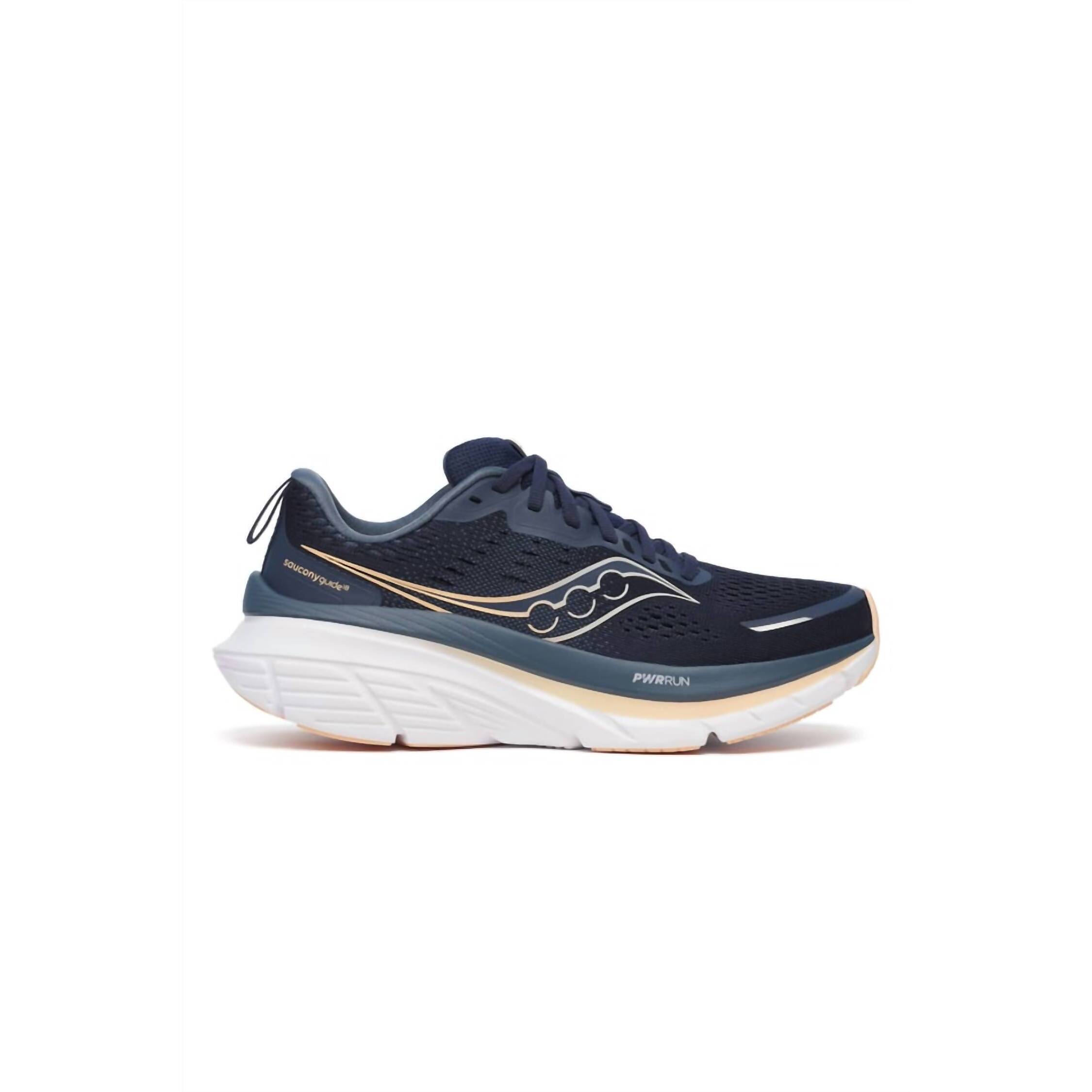 New Saucony Women's Guide 18 Running Shoes In Navy/Apricot